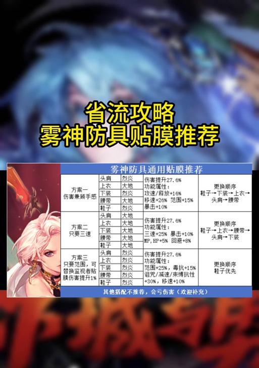 剑魂雾神贴膜选择标准是什么？